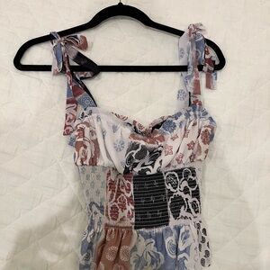 Wilfred Blue and Red Blouse Elegant Top